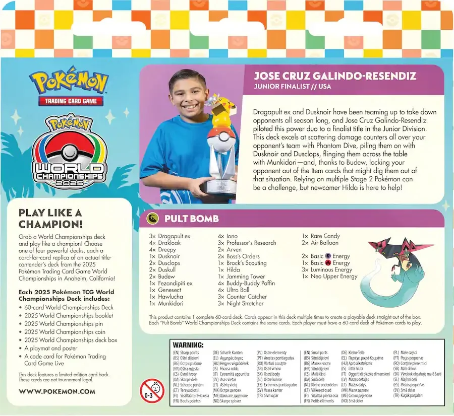 Pokémon TCG - World Championships Deck  Jose Cruz Galindo-Resendiz "Pult Bomb" - English